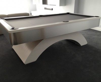 Arched Contemporary English Pool Table - 8ft with Silver Cloth