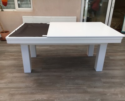 Pool Dining Table - 6ft White / Silver