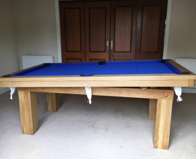 Pool Dining Table - 7ft Oak / Blue
