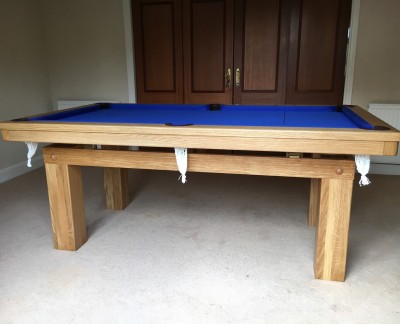 Pool Dining Table - 7ft Oak / Blue