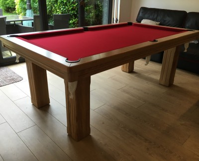 Pool Dining Table - 7ft Oak / Red