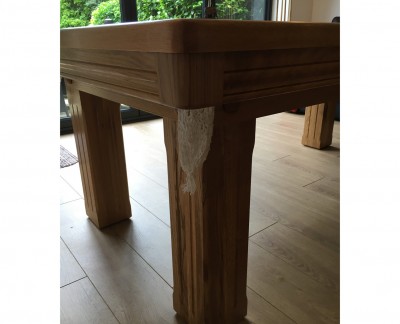 Pool Dining Table - 7ft Oak / Red