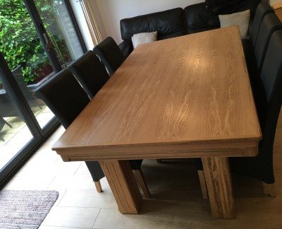 Pool Dining Table - 7ft Oak / Red