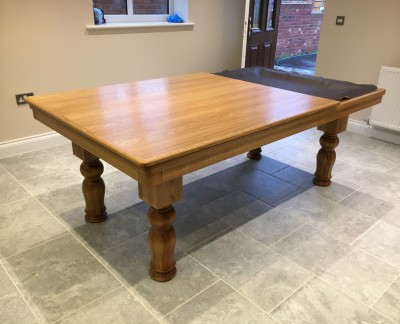 Pool Dining Table - 7ft Oak / Tulip Leg