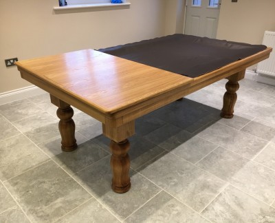 Pool Dining Table - 7ft Oak / Tulip Leg