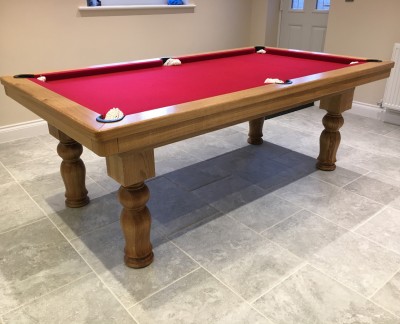 Pool Dining Table - 7ft Oak / Tulip Leg