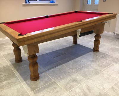Pool Dining Table - 7ft Oak / Tulip Leg