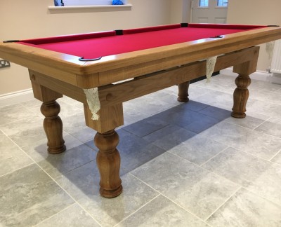 Pool Dining Table - 7ft Oak / Tulip Leg
