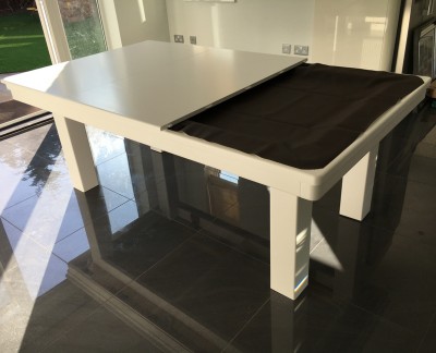 Pool Dining Table - 7ft White / Blue