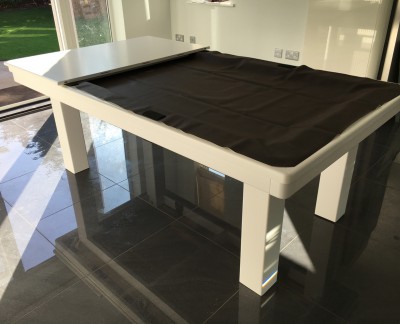 Pool Dining Table - 7ft White / Blue