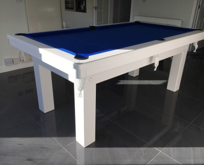 Pool Dining Table - 7ft White / Blue