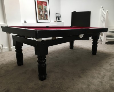 Pool Dining Table - 8ft Black / Red