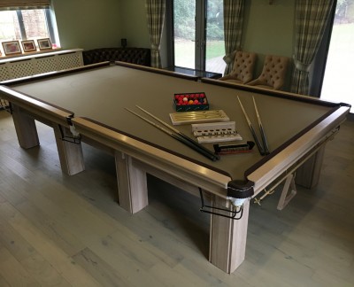 Connoisseur 12' x 6' Snooker Table - Limed Oak with Square Legs