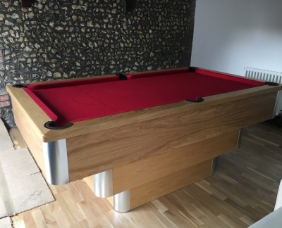Tiered Contemporary English Pool Table - Aluminium & Oak