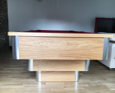 Tiered Contemporary English Pool Table - Aluminium & Oak