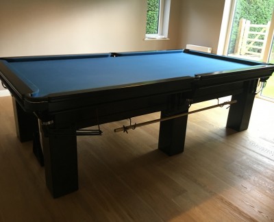Connoisseur 9' x 4' 6" Snooker Table in Black with Slate cloth