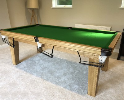 Royal 7' x 3' 6" Snooker Table with Tapered Legs and Green Cloth