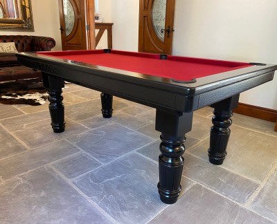 Pool Dining Table - 6ft Black / Red
