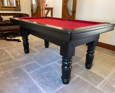 Pool Dining Table - 6ft Black / Red