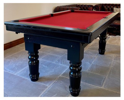Pool Dining Table - 6ft Black / Red