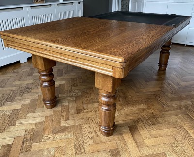 Pool Dining Table - 7ft Oak / Gold