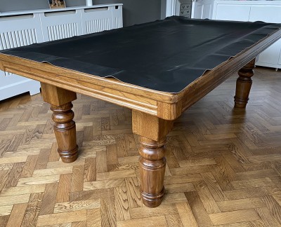 Pool Dining Table - 7ft Oak / Gold