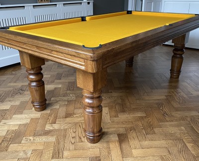 Pool Dining Table - 7ft Oak / Gold
