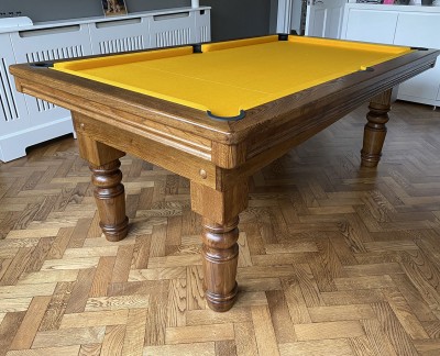 Pool Dining Table - 7ft Oak / Gold