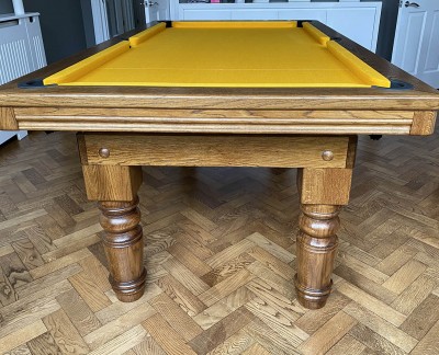 Pool Dining Table - 7ft Oak / Gold