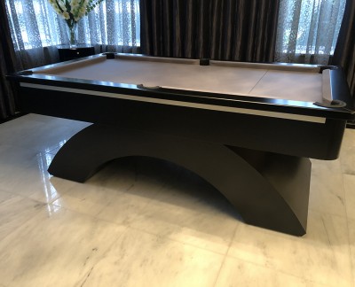 Arched Contemporary English 7ft Pool Table - Black / Grey