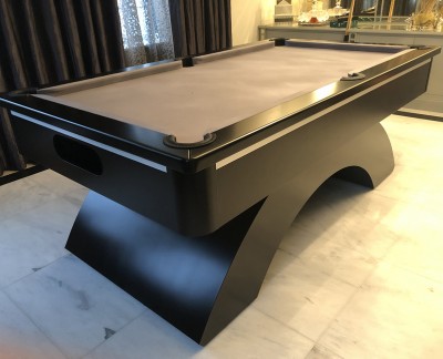 Arched Contemporary English 7ft Pool Table - Black / Grey
