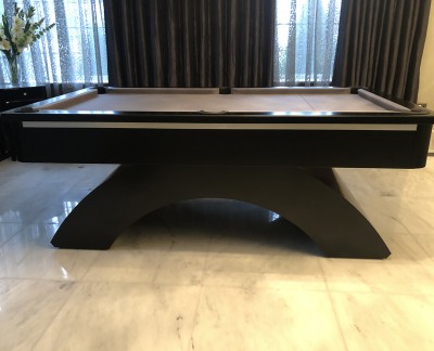 Arched Contemporary English 7ft Pool Table - Black / Grey