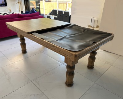 Pool Dining Table - 7ft Oak / Tulip Fluted Leg