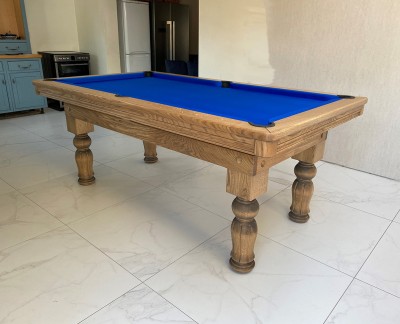 Pool Dining Table - 7ft Oak / Tulip Fluted Leg