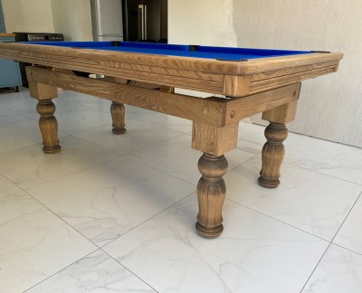 Pool Dining Table - 7ft Oak / Tulip Fluted Leg