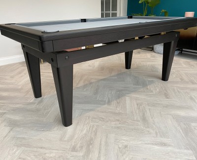 Pool Dining Table - 7ft Full Tapered Leg in black