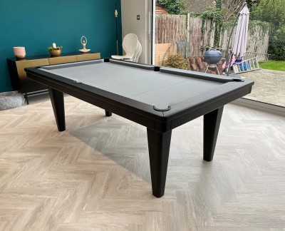 Pool Dining Table - 7ft Full Tapered Leg in black