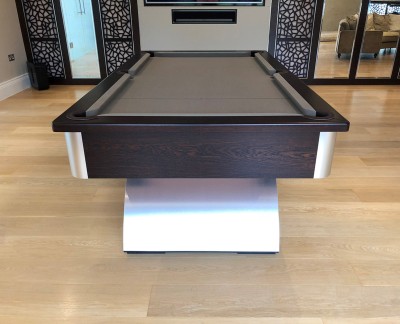 Arched Contemporary English Pool Table - Dark Oak Cushion Rail and Apron