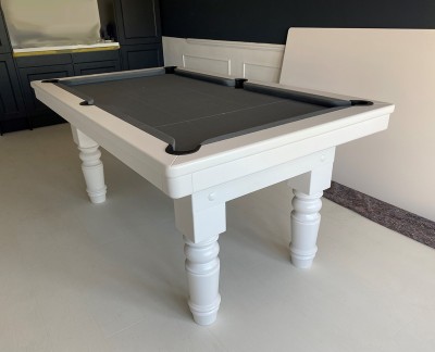 Pool Dining Table - 7ft White / Grey