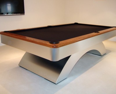 Olhausen Waterfall Pool Table Brushed Aluminium & Oak Cushion Rail
