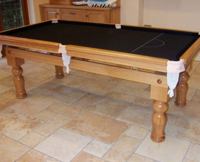 Snooker Dining Table - Oak / Black Cloth