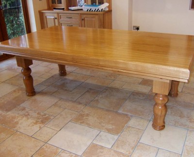 Snooker Dining Table - Oak / Black Cloth