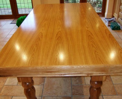 Snooker Dining Table - Oak / Black Cloth