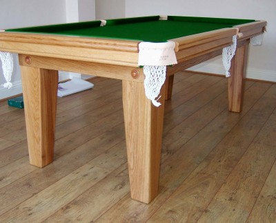 6ft Oak Snooker Dining Table with Green Cloth