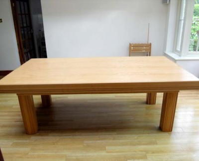 Oak 7ft Snooker Dining Table with Sage Cloth