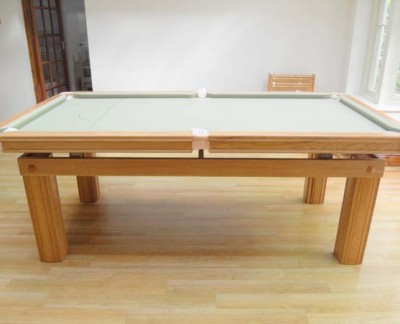 Snooker Dining Table - Oak / Sage Cloth