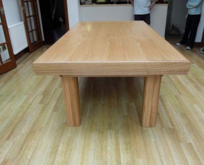 Snooker Dining Table - Oak / Sage Cloth