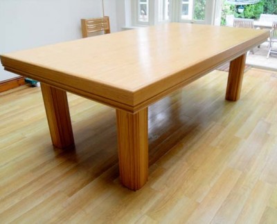 Snooker Dining Table - Oak / Sage Cloth