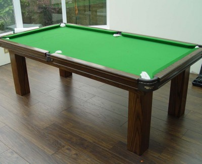Snooker Dining Table - Oak / Green Cloth