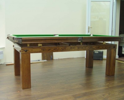 Snooker Dining Table - Oak / Green Cloth
